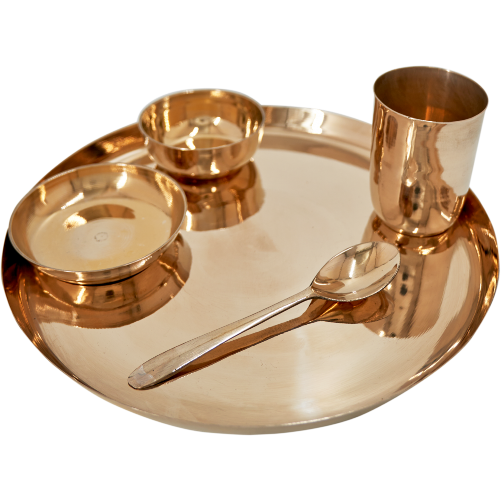 Exquisite Elegance Handcrafted Bronze Thali Set for Traditional Dining and Festive Celebrations Buy Online for a Timeless Culinary Experience